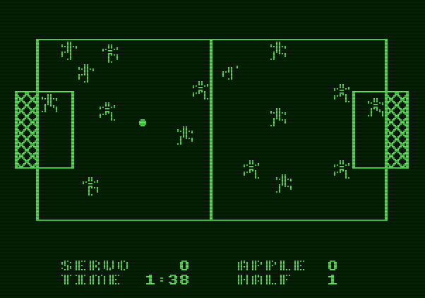 Hi-Res Soccer Apple II Screenshot: Game start.