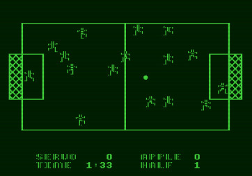 Hi-Res Soccer for Apple II - So far the score is 0 to 0...
