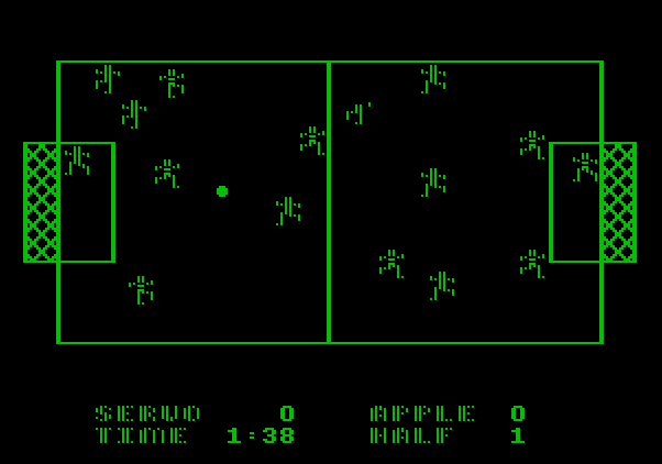Hi-Res Soccer Apple II Screenshot: Game start.