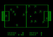 Hi-Res Soccer for Apple II - So far the score is 0 to 0...