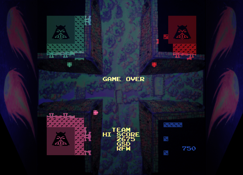 Warlords Arcade Screenshot: Game over.