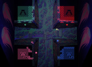 Warlords for Arcade - The crowns indicate a human player, the knights a computer player.