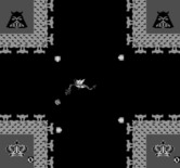 Warlords for Arcade - Game start; the dragon releases a fireball.