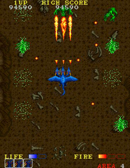 Dragon Spirit Arcade Screenshot: Enemies materialize out of nowhere!