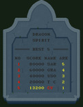Dragon Spirit for Arcade - Game over; a new high score!