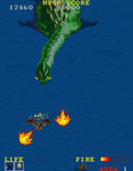Dragon Spirit for Arcade - Burned to a crisp by a large sea creature!