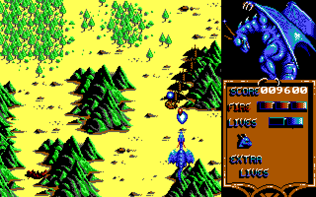 Dragon Spirit IBM PC/Compatibles Screenshot: Enemy formation appears...