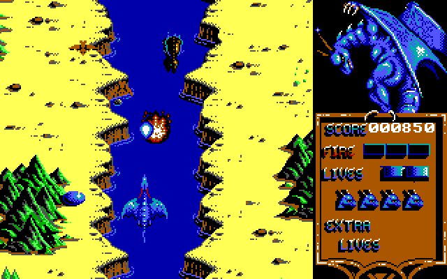 Dragon Spirit IBM PC/Compatibles Screenshot: Game start.