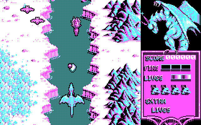 Dragon Spirit IBM PC/Compatibles Screenshot: Game start.