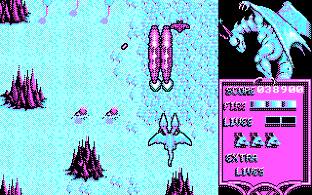Dragon Spirit IBM PC/Compatibles Screenshot: The attacks continue...