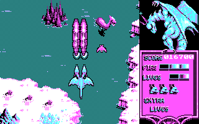 Dragon Spirit IBM PC/Compatibles Screenshot: Now I have a fire attack!