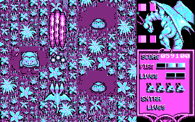 Dragon Spirit IBM PC/Compatibles Screenshot: Various opponents pop up...