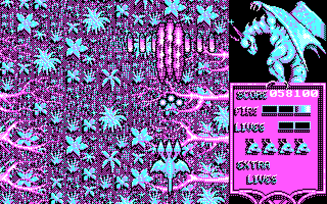 Dragon Spirit IBM PC/Compatibles Screenshot: Entering the jungle...