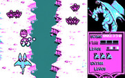 Dragon Spirit for IBM PC/Compatibles - Enemies attack from both sides of the river...