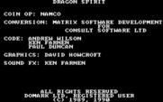 Dragon Spirit for IBM PC/Compatibles - Title and credits screen.