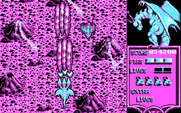 Dragon Spirit for IBM PC/Compatibles - Battle in a volcanic zone.