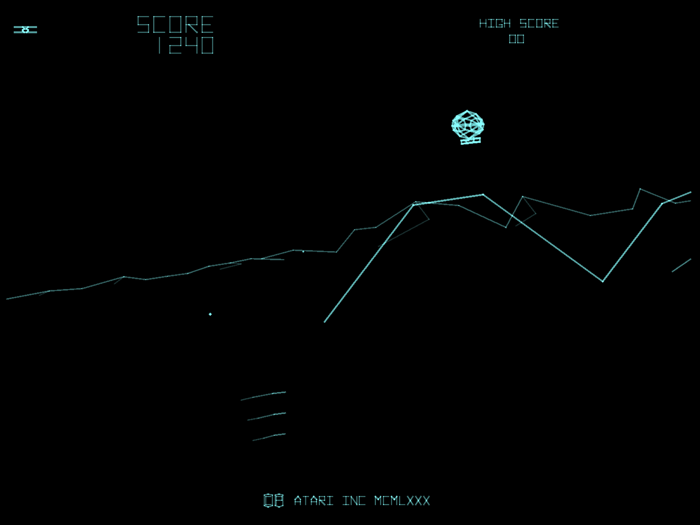 Red Baron Arcade Screenshot: Looks like a blimp in the distance...