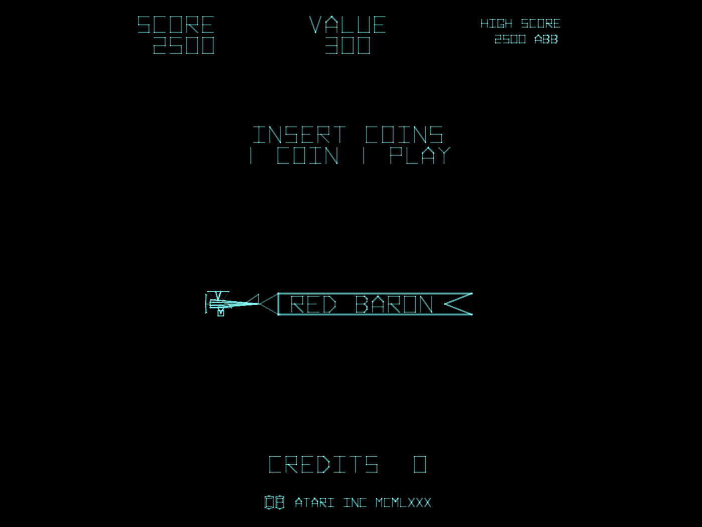 Red Baron Arcade Screenshot: Title screen.