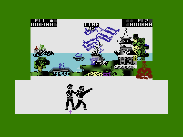 World Karate Championship Commodore 16 & Plus/4 Screenshot: Almost out of time!