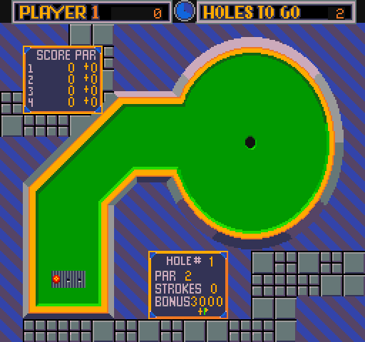 Mini Golf Arcade Screenshot: Game start.