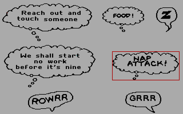 Create with Garfield! (Deluxe Edition) IBM PC/Compatibles Screenshot: Add some dialog?