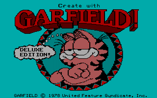 Create with Garfield! (Deluxe Edition) IBM PC/Compatibles Screenshot: Title screen.