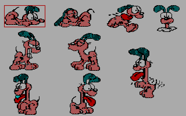 Create with Garfield! (Deluxe Edition) IBM PC/Compatibles Screenshot: Here's the variations of Odie I can choose.