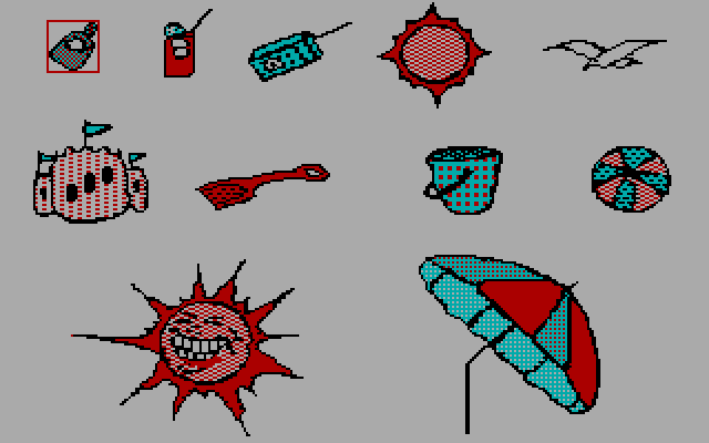 Create with Garfield! (Deluxe Edition) IBM PC/Compatibles Screenshot: I'm going to add some beach objects to the desert scene...