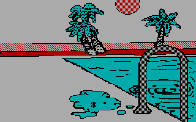 Create with Garfield! (Deluxe Edition) IBM PC/Compatibles Screenshot: First select a background; here's a pool...