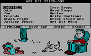 Create with Garfield! (Deluxe Edition) for IBM PC/Compatibles - The art stick-ons menu.