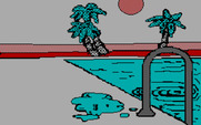 Create with Garfield! (Deluxe Edition) for IBM PC/Compatibles - First select a background; here's a pool...