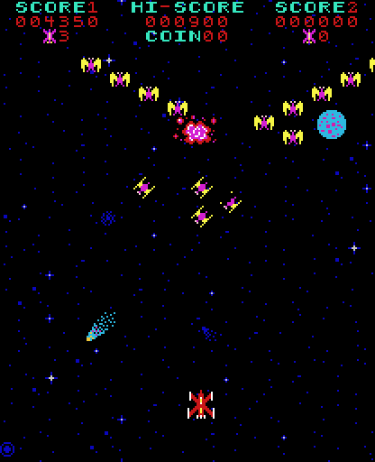 Phoenix Arcade Screenshot: The game now repeats with tougher difficulty...