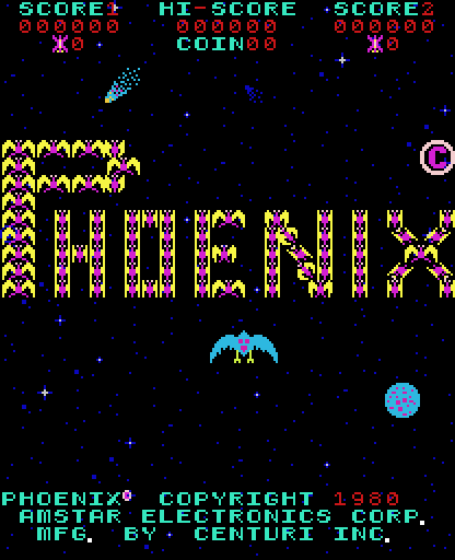 Phoenix Arcade Screenshot: Title screen.