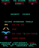 Phoenix for Arcade - Game attract mode; some point values.