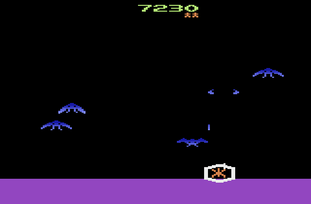 Phoenix Atari 2600 Screenshot: Defending from an attack...
