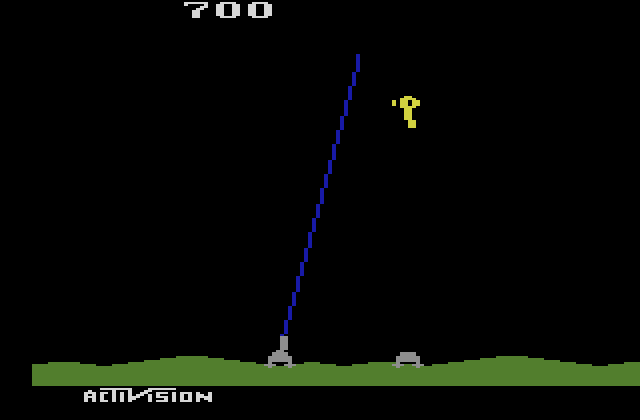 Laser Blast Atari 2600 Screenshot: Dodging laser fire!
