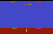 Skydiver for Atari 2600 - Game over; the screen changes different colors.