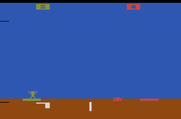 Skydiver for Atari 2600 - Successful landing for the player on the left!