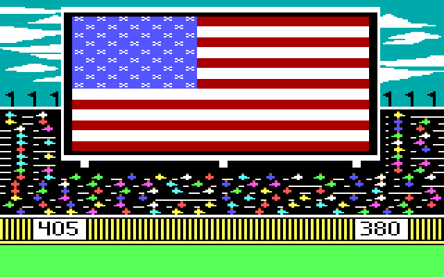 World's Greatest Baseball Game, The IBM PC/Compatibles Screenshot: Please rise for the national anthem...
