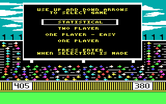 World's Greatest Baseball Game, The IBM PC/Compatibles Screenshot: The main menu.