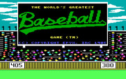 World's Greatest Baseball Game, The for IBM PC/Compatibles - Title screen. The word "Baseball" flashes different colors...