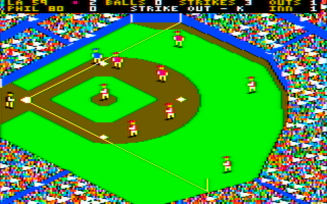World's Greatest Baseball Game, The IBM PC/Compatibles Screenshot: The batter strikes out!