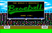 World's Greatest Baseball Game, The for IBM PC/Compatibles - Title screen. The word "Baseball" flashes different colors...