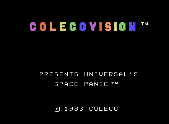 Space Panic ColecoVision Screenshot: Title screen.