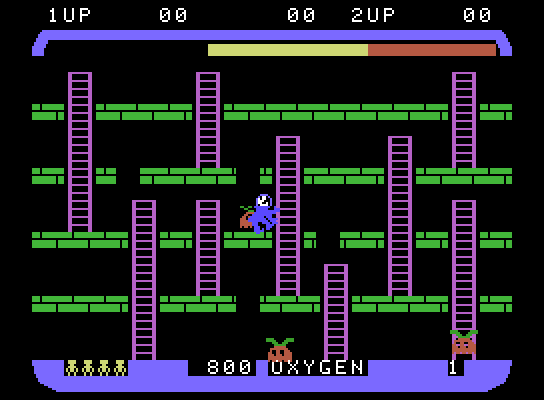 Space Panic ColecoVision Screenshot: I was caught!