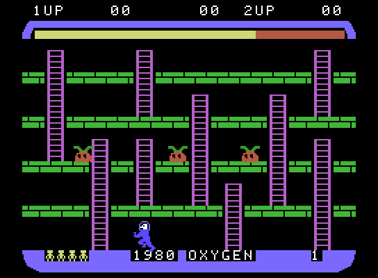 Space Panic ColecoVision Screenshot: Game start.