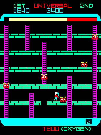 Space Panic Arcade Screenshot: Filling in a hole...