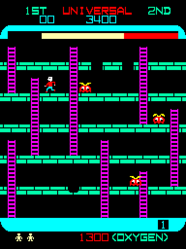 Space Panic Arcade Screenshot: Run away!