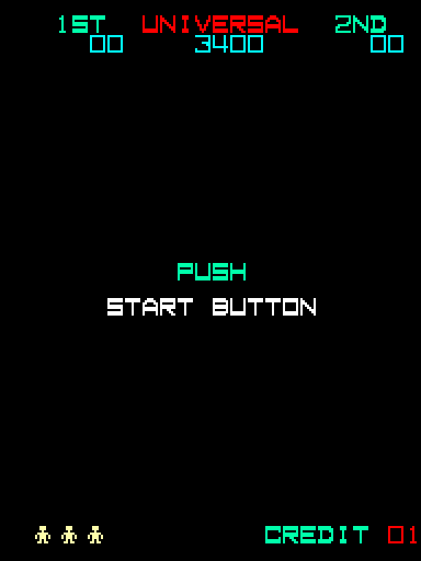 Space Panic Arcade Screenshot: Push start button to begin!
