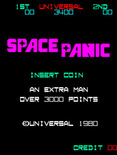 Space Panic for Arcade - Title screen.